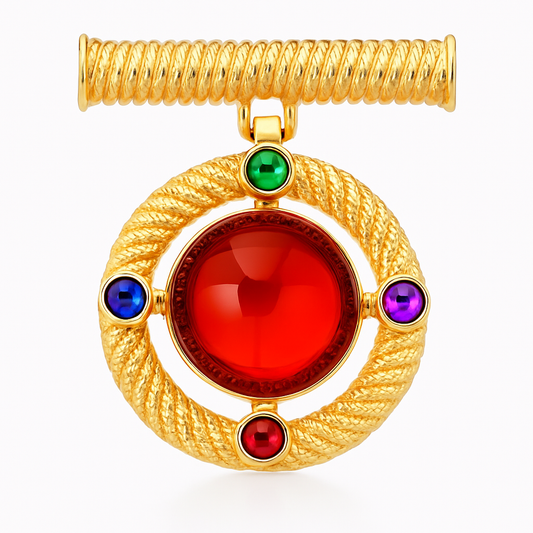 Broche sceau des quatre joyaux
