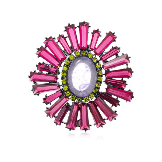 Broche soleil royal rose