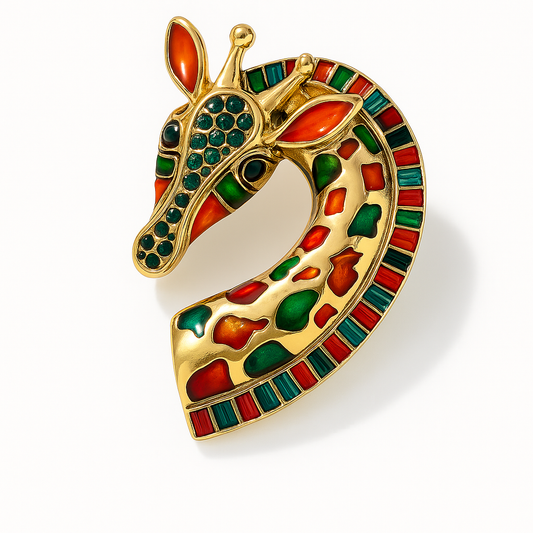 Broche tête de girafe