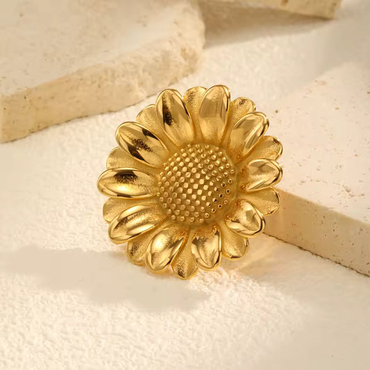 Broche tournesol métallique photo