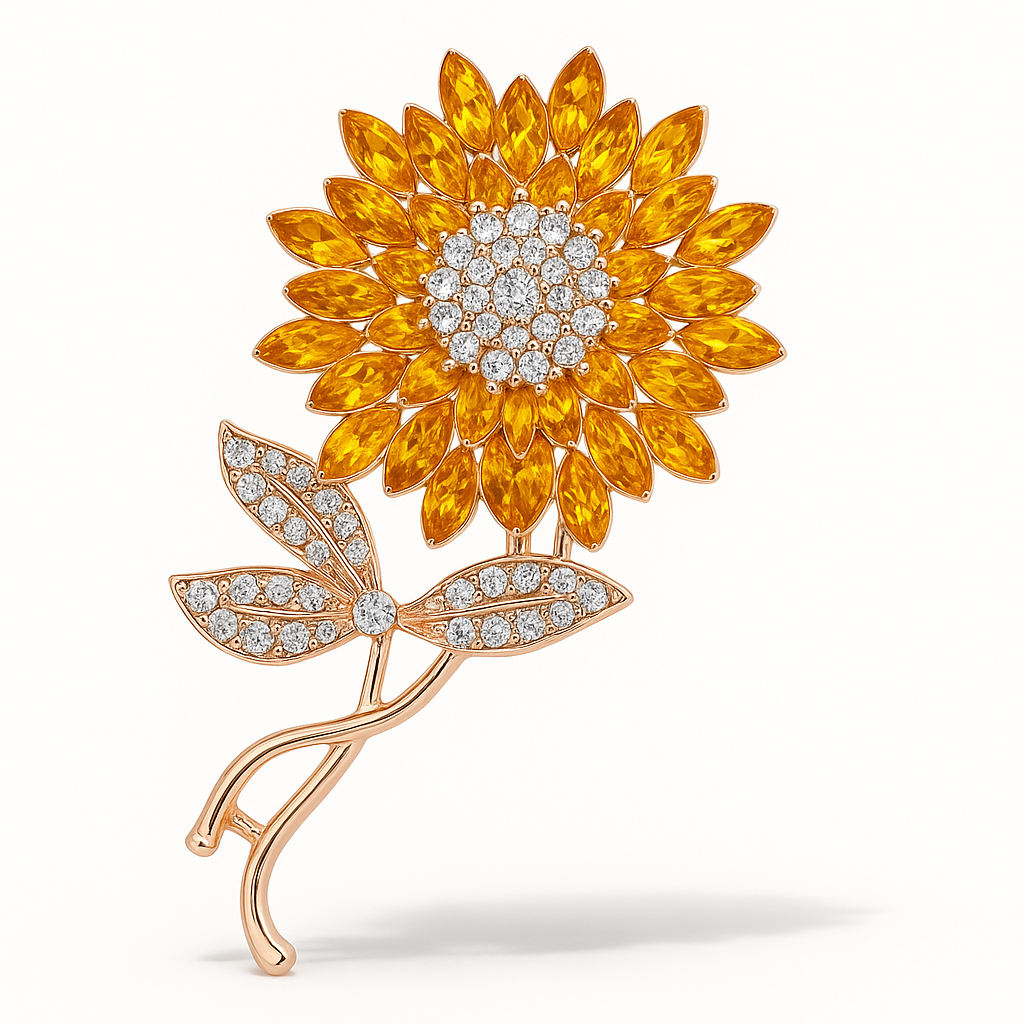 Broche tournesol radieux