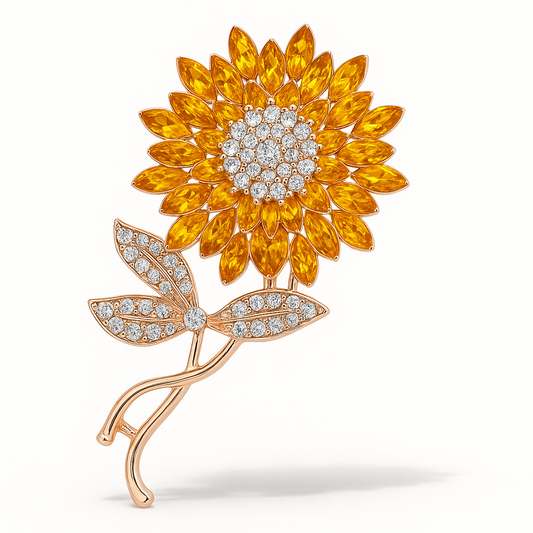 Broche tournesol radieux