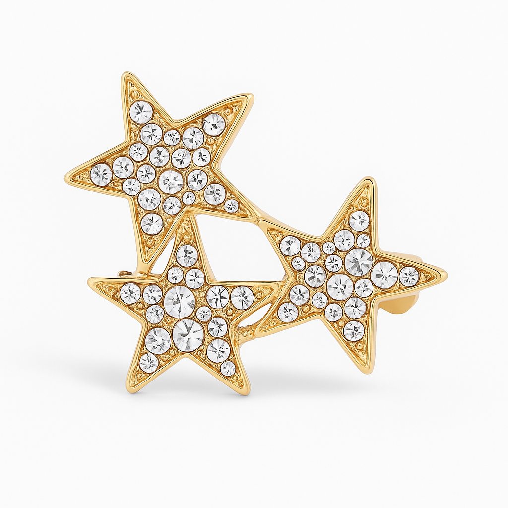 Broche trio étoilé