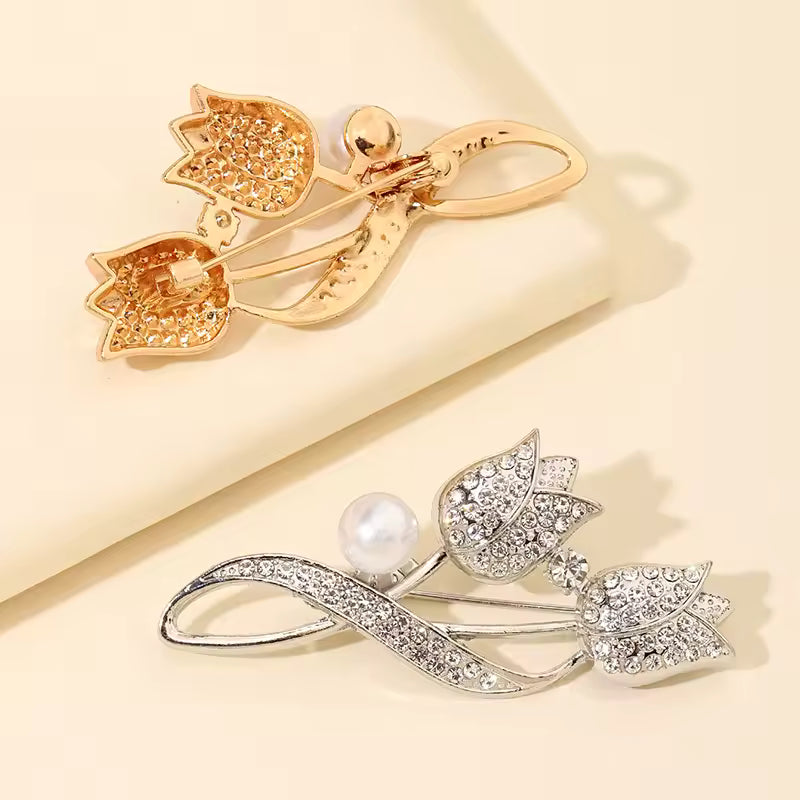 Broche tulipe de dos