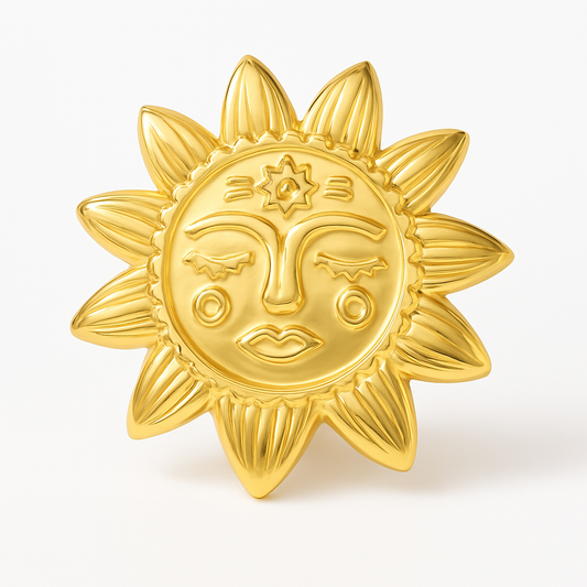 Broche visage ensoleillé