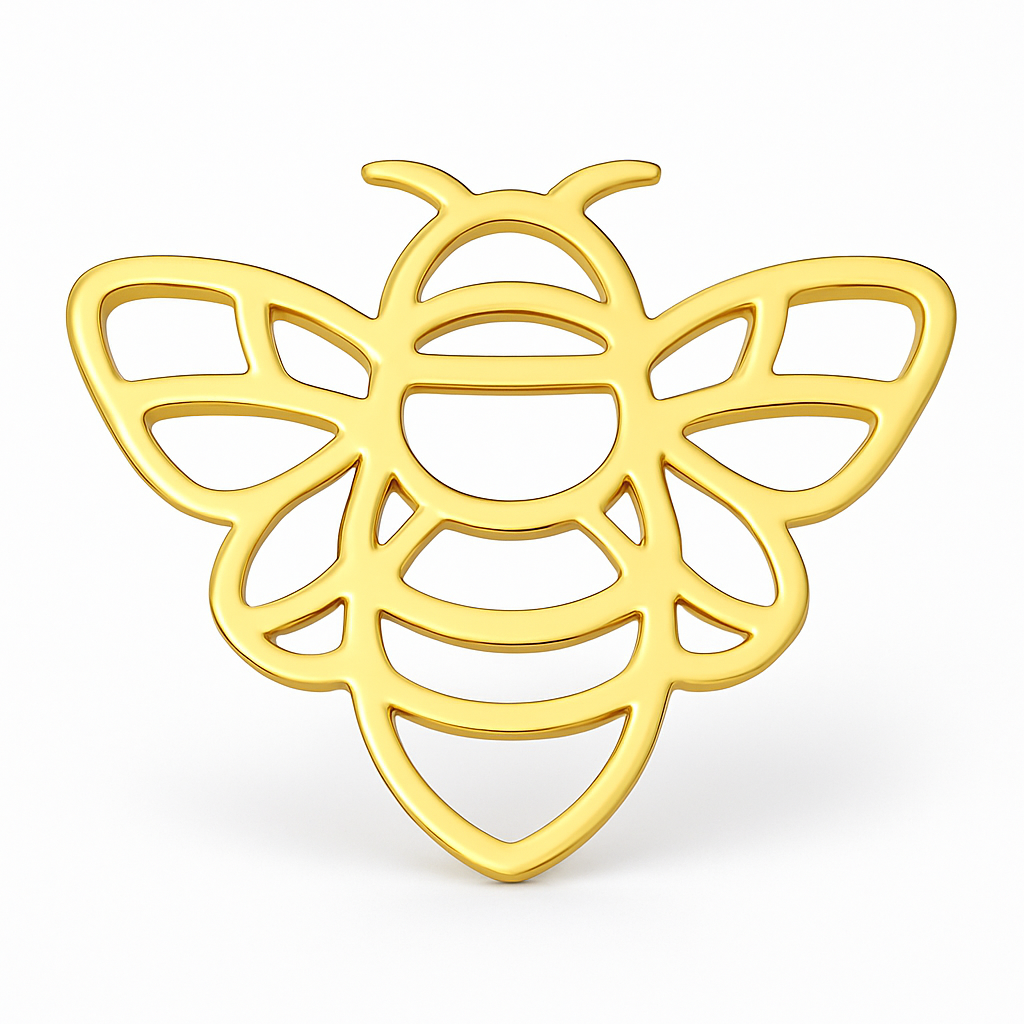 Broche abeille, acier inoxydable