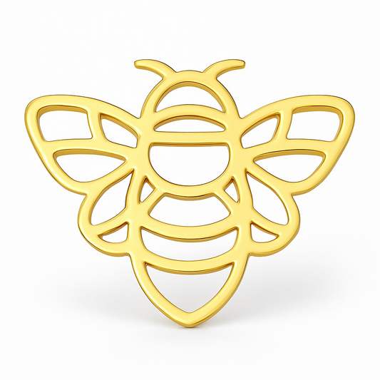 Broche abeille, acier inoxydable