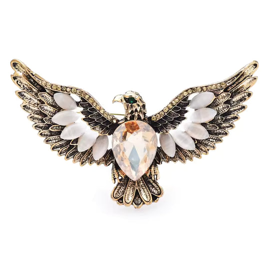 Broche aigle empereur, finition dorée, alliage métallique