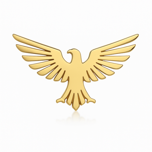 Broche aigle royal, acier inoxydable
