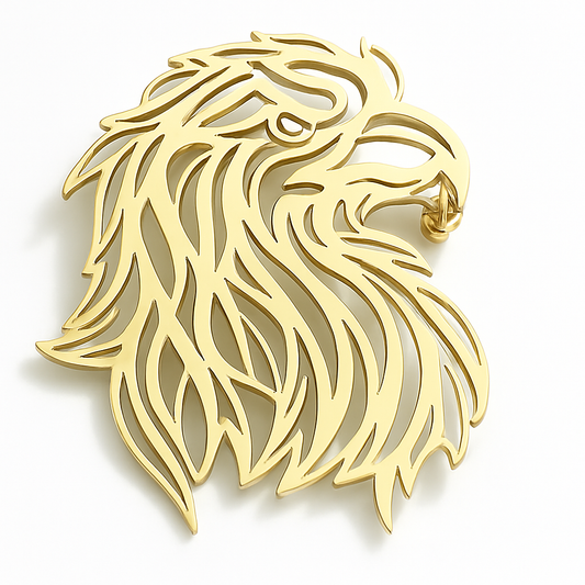 Broche aigle sauvage, acier inoxydable