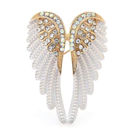 Broche ailes d’ange céleste, alliage métallique