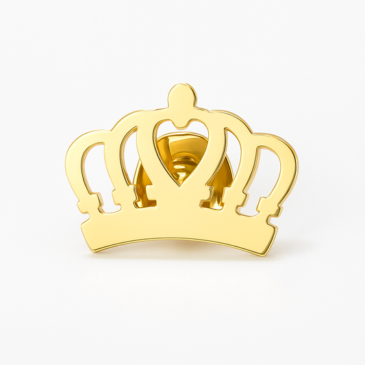 Broche amour couronné, acier inoxydable