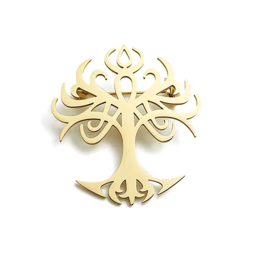 Broche arbre celtique, acier inoxydable