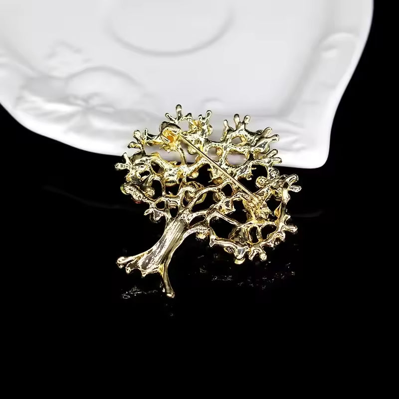 Broche arbre des merveilles vue de dos, fermoir épingle