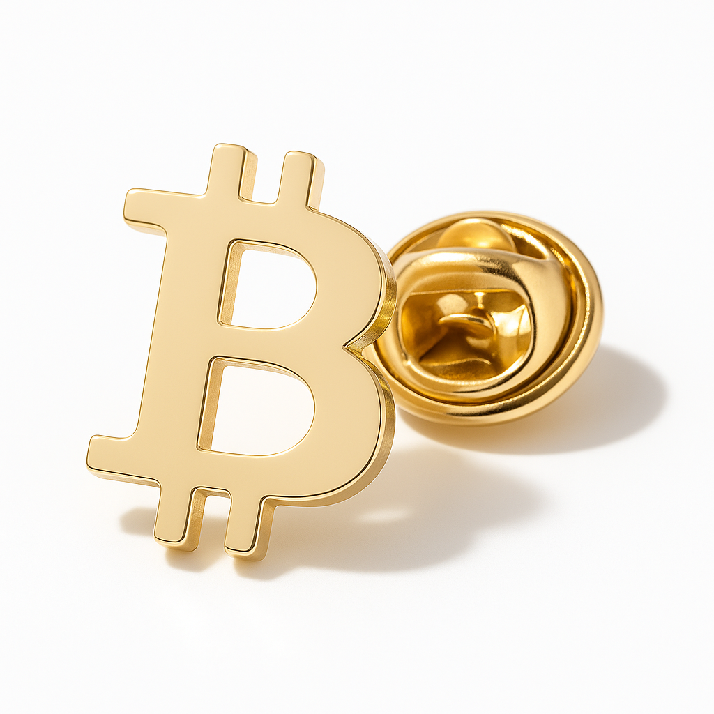 Broche Bitcoin, acier inoxydable