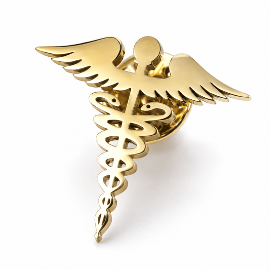 Broche caducée, alliage métallique