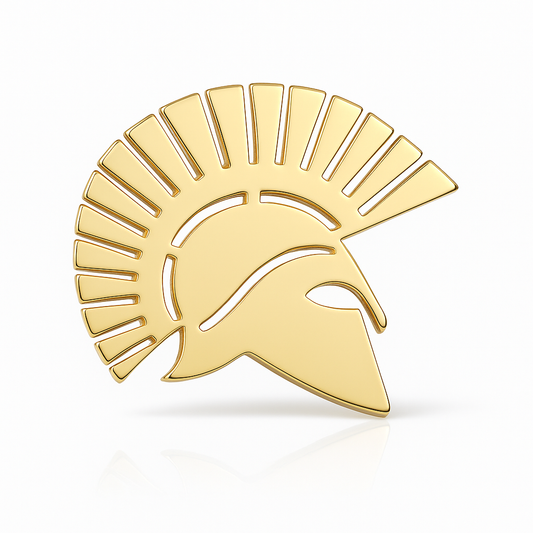 Broche casque chevalier, acier inoxydable