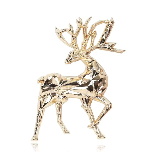 Broche cerf somptueux, alliage métallique