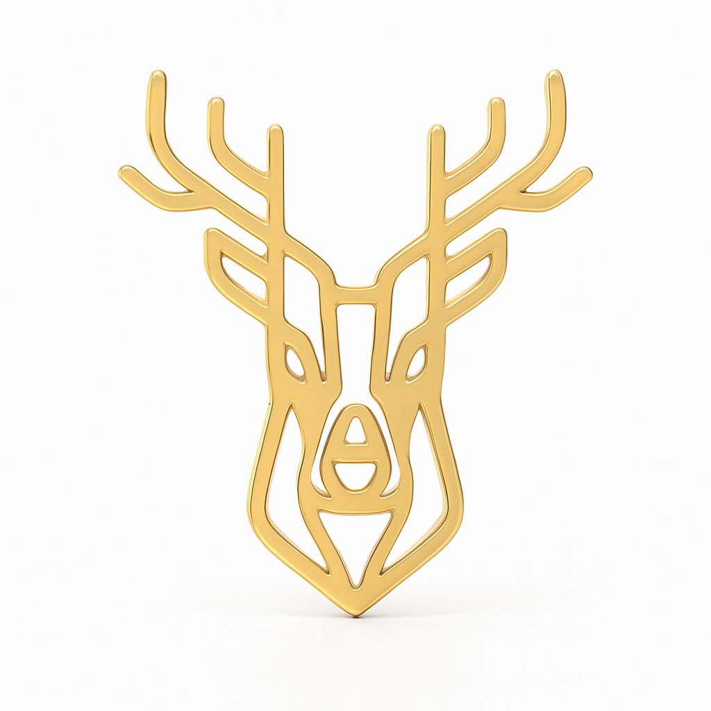 Broche cerf, acier inoxydable