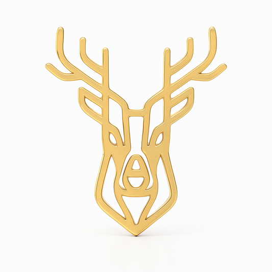 Broche cerf, acier inoxydable