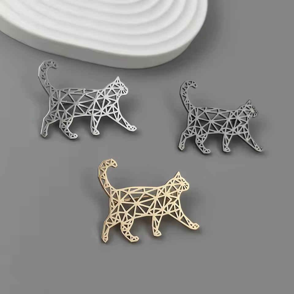 Broche chat ajouré, vue complémentaire