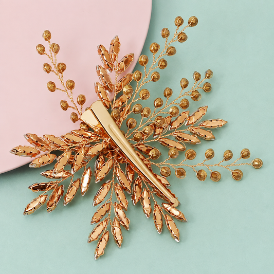 Broche cheveux Éclat d’Aurore vue de dos