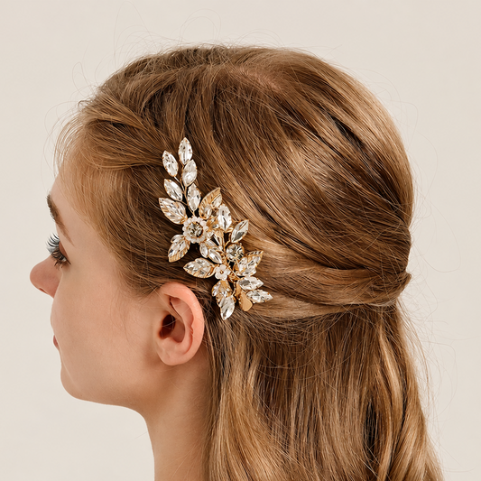 Broche cheveux Eclat de Lumière portée sur une tenue