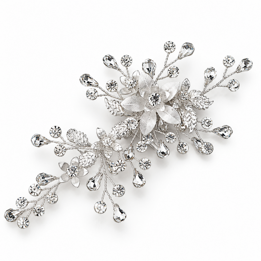 Broche cheveux Fleur de Givre, vue complémentaire