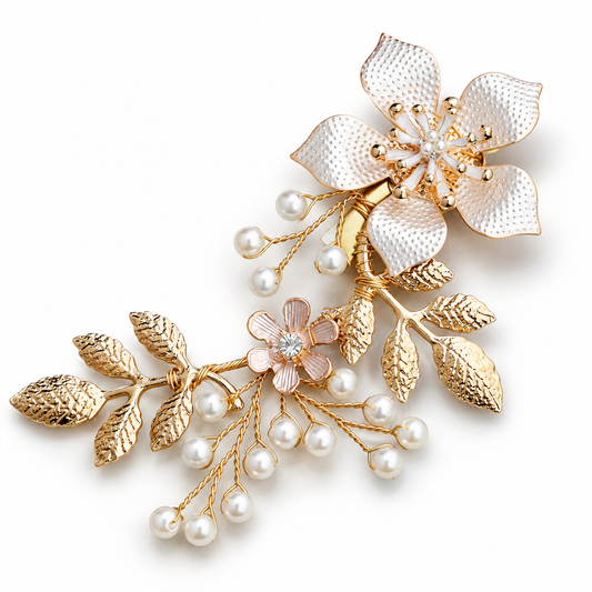 Broche cheveux Fleur de Perle