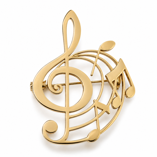 Broche clé de sol, acier inoxydable