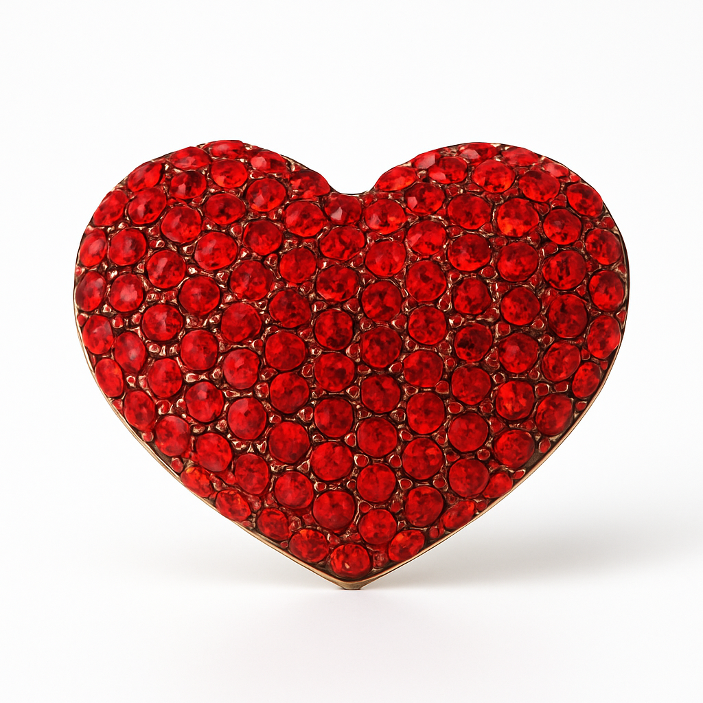 Broche cœur, alliage métallique