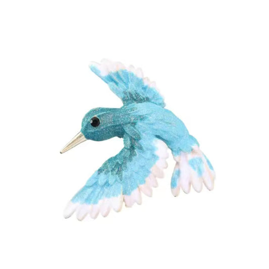 Broche colibri azur, alliage métallique
