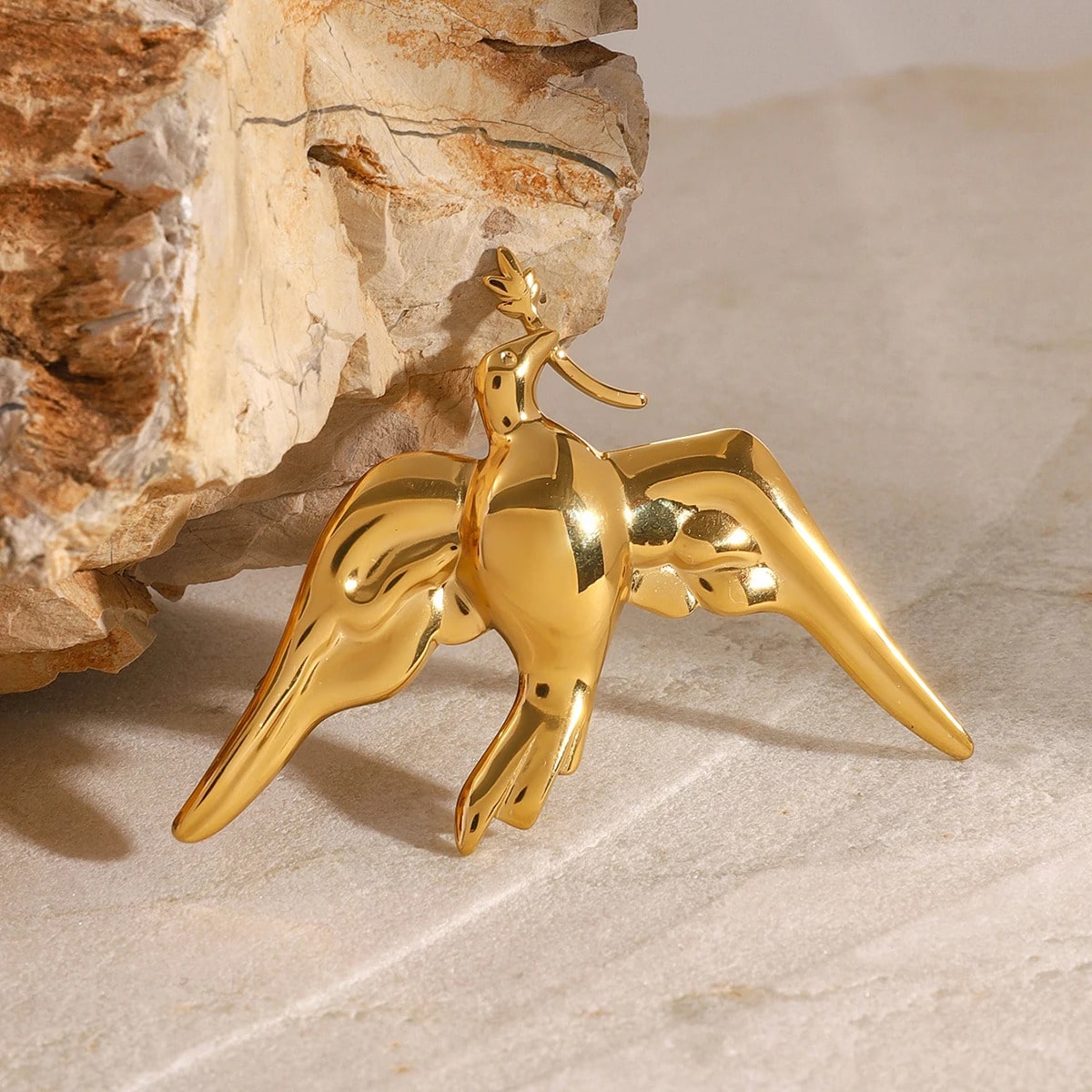 Broche Colombe Dorée, vue complémentaire