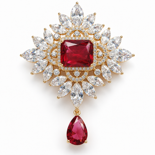 Broche couronne d’hiver, alliage métallique