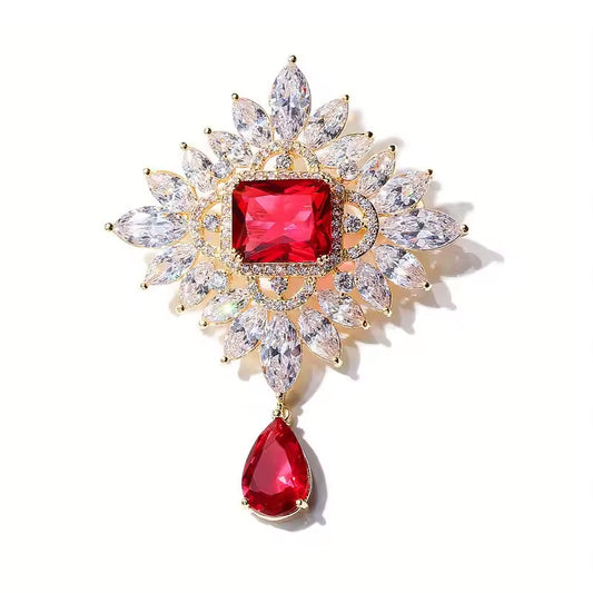 Broche couronne d’hiver, alliage métallique