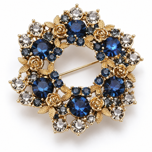 Broche couronne florale