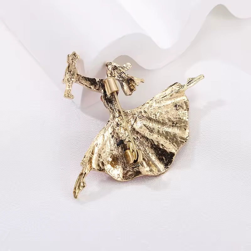 Broche danseuse éclat vue de dos, fermoir épingle