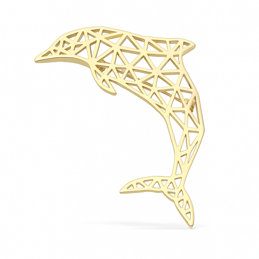 Broche dauphin, acier inoxydable
