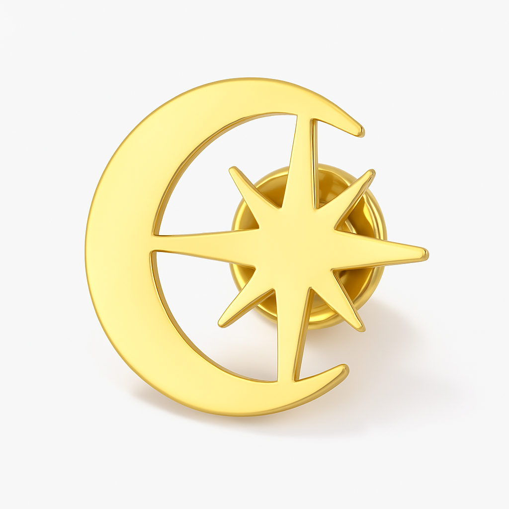 Broche éclat lunaire, alliage métallique