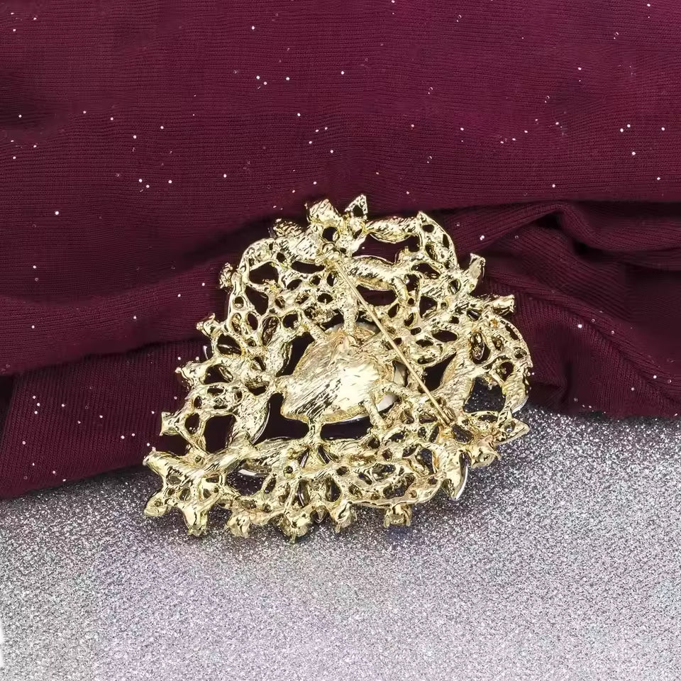 Broche éclat océan vue de dos, fermoir épingle