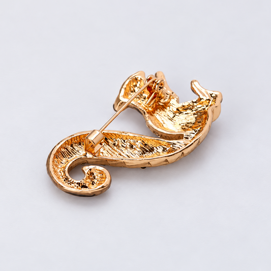 Broche écureuil majestueux vue de dos, fermoir épingle