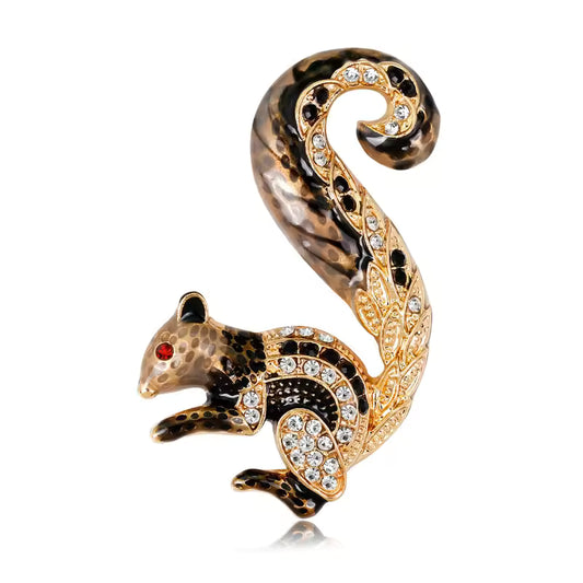 Broche écureuil majestueux, alliage métallique