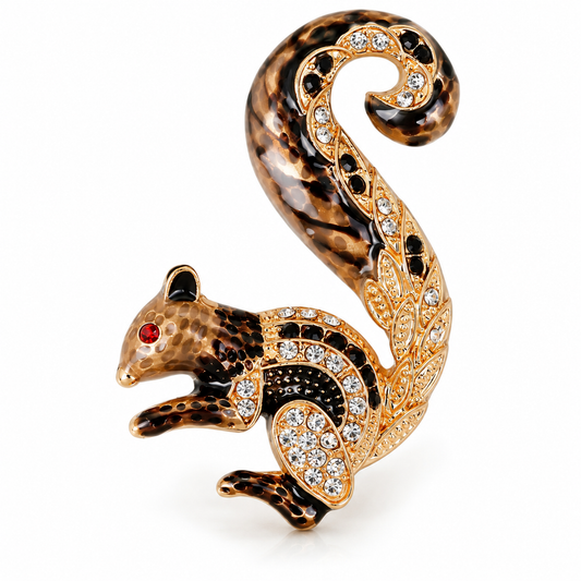Broche écureuil majestueux, alliage métallique