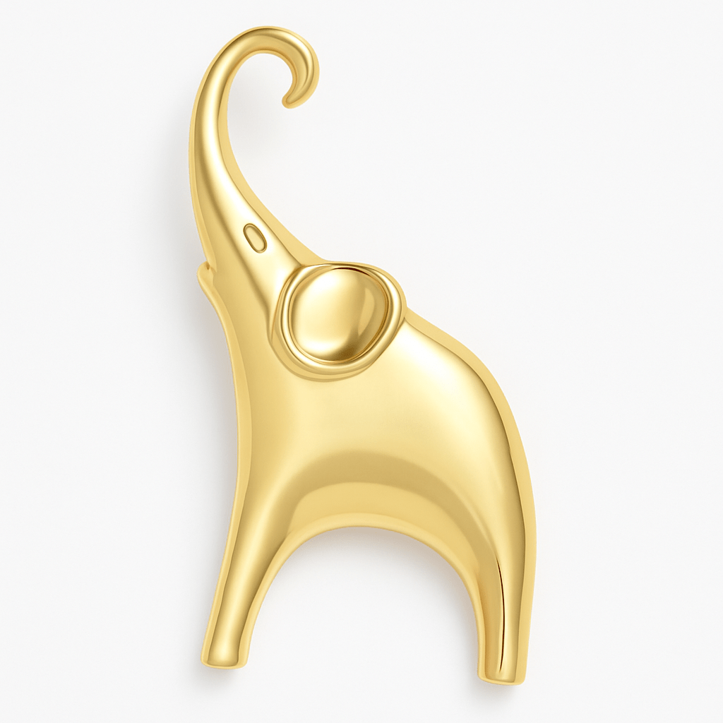Broche éléphant, acier inoxydable