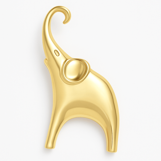 Broche éléphant, acier inoxydable