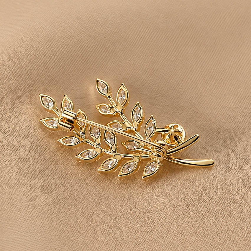Broche épi de blé vue de dos, fermoir épingle