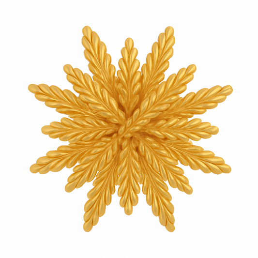 Broche épi étoile, finition dorée, acier inoxydable