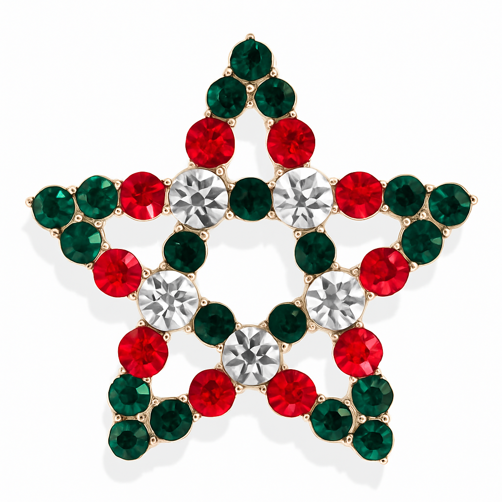 Broche étoile de Noël, alliage métallique