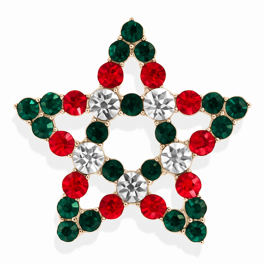 Broche étoile de Noël, alliage métallique
