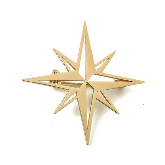 Broche étoile nordique, acier inoxydable
